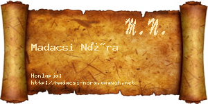 Madacsi Nóra névjegykártya