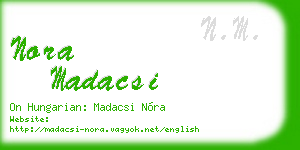 nora madacsi business card