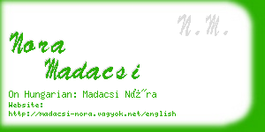 nora madacsi business card